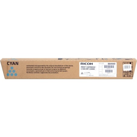 Cartuccia toner ciano originale Ricoh Aficio MP-C2500/MP-C3000 - 888643/888639/884949/842033