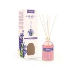 Prady Lavender Mikado Deodorante per ambienti - Flacone in vetro da 100 ml e bacchette diffusore