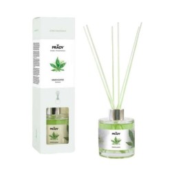 Prady Premium Deodorante per ambienti alla marijuana - Flacone in vetro da 130 ml e bacchette diffusore