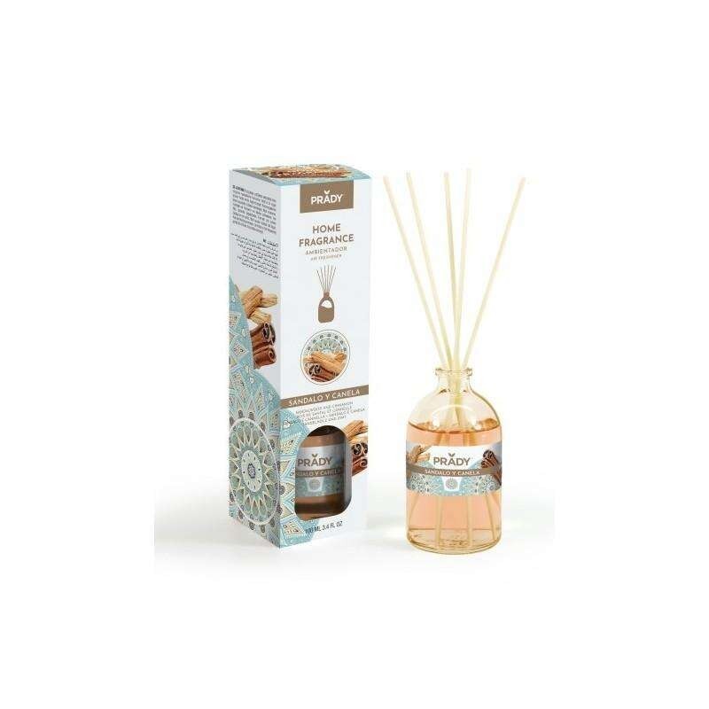 Prady Deodorante per ambienti Mikado al legno di sandalo e cannella - Flacone in vetro da 100 ml e bacchette diffusore Prady Deodorante per ambienti Mikado al legno di sandalo e cannella - Flacone in vetro da 100 ml e bacchette diffusore