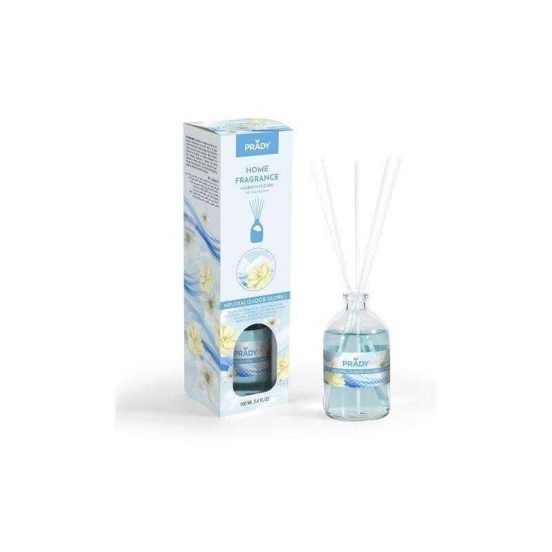 Prady Mikado Deodorante per ambienti neutralizzante degli odori - Bottiglia di vetro da 100 ml e bacchette diffusore Prady Mikado Deodorante per ambienti neutralizzante degli odori - Bottiglia di vetro da 100 ml e bacchette diffusore
