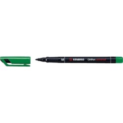 Pennarello permanente Stabilo OHPen - Punta media - Tratto da 1 mm - Impugnatura antiscivolo - Cappuccio ventilato - Colore verd