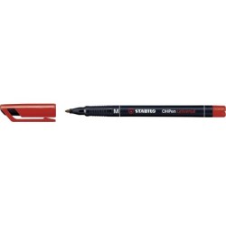 Pennarello permanente Stabilo OHPen - Punta media - Tratto da 1 mm - Impugnatura antiscivolo - Cappuccio ventilato - Colore ross
