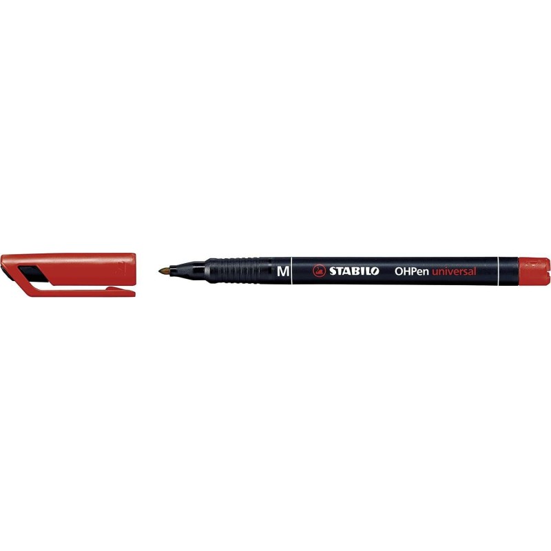 Pennarello permanente Stabilo OHPen - Punta media - Tratto da 1 mm - Impugnatura antiscivolo - Cappuccio ventilato - Colore ross Pennarello permanente Stabilo OHPen - Punta media - Tratto da 1 mm - Impugnatura antiscivolo - Cappuccio ventilato - Colore ross