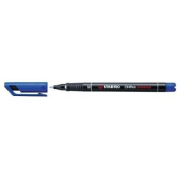 Pennarello permanente Stabilo OHPen - Punta media - Tratto da 1 mm - Impugnatura antiscivolo - Cappuccio ventilato - Colore blu 