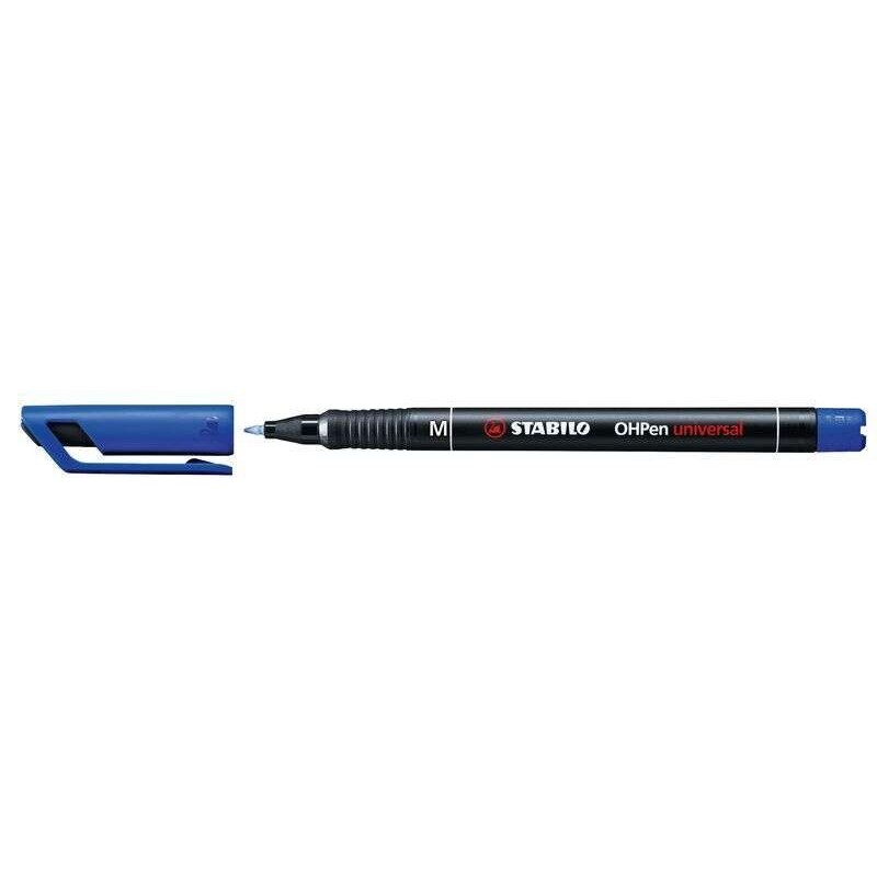 Stabilo OHPen Rotulador Permanente - Punta Media - Trazo de 1mm - Agarre Antideslizante - Tapon Ventilado - Color Azul Stabilo OHPen Rotulador Permanente - Punta Media - Trazo de 1mm - Agarre Antideslizante - Tapon Ventilado - Color Azul