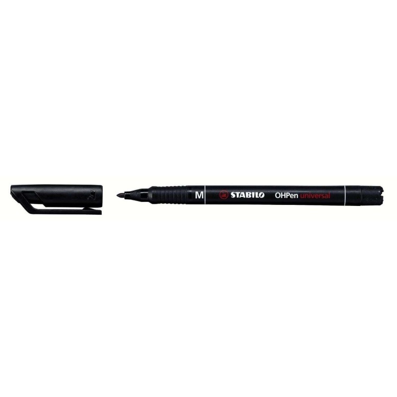Stabilo OHPen Rotulador Permanente - Punta Media - Trazo de 1mm - Agarre Antideslizante - Tapon Ventilado - Color Negro Stabilo OHPen Rotulador Permanente - Punta Media - Trazo de 1mm - Agarre Antideslizante - Tapon Ventilado - Color Negro