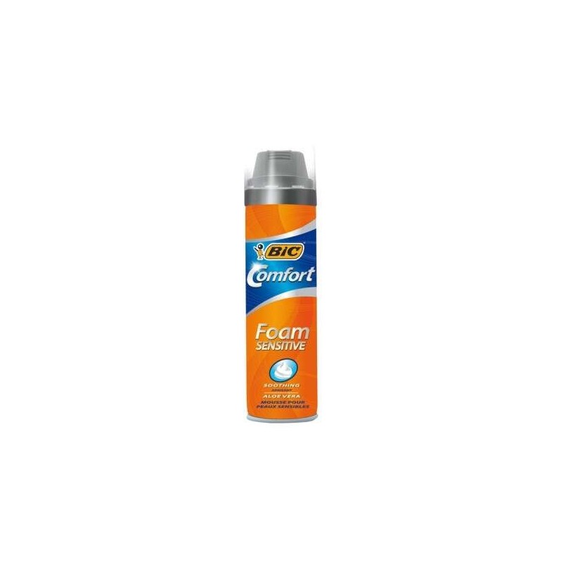Schiuma da barba Bic Foam Sensitive Comfort - Facile da applicare - Contiene Aloe Vera - Capacità 250ml Schiuma da barba Bic Foam Sensitive Comfort - Facile da applicare - Contiene Aloe Vera - Capacità 250ml