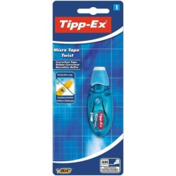 Tipp-Ex Micro Tape Twist Cinta Correctora 5mm x 8m - Cabezal Rotativo - Escritura Instantanea (Blister)