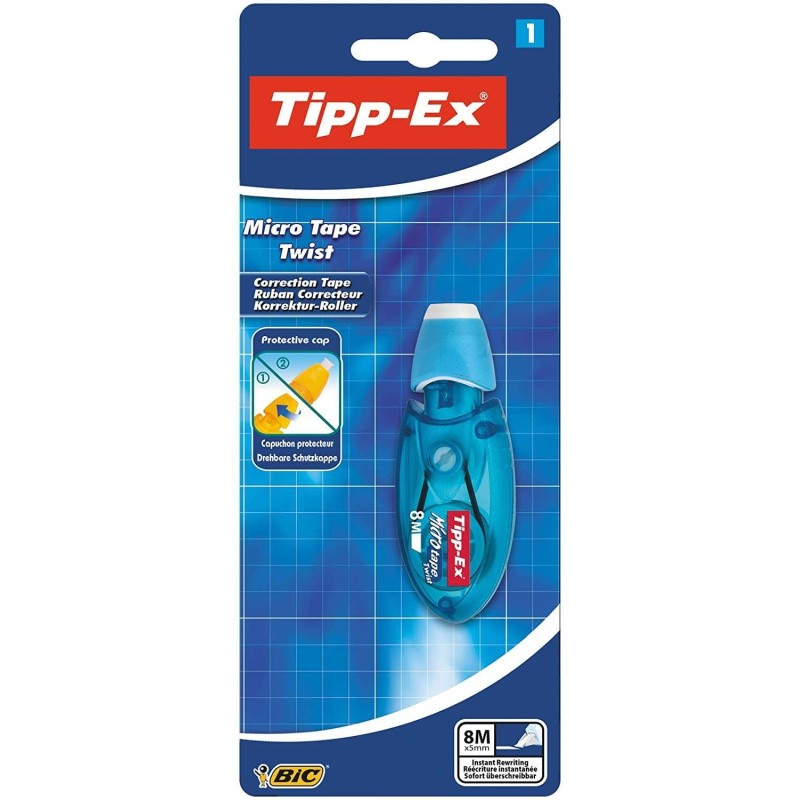 Tipp-Ex Micro Tape Twist Cinta Correctora 5mm x 8m - Cabezal Rotativo - Escritura Instantanea (Blister) Tipp-Ex Micro Tape Twist Cinta Correctora 5mm x 8m - Cabezal Rotativo - Escritura Instantanea (Blister)