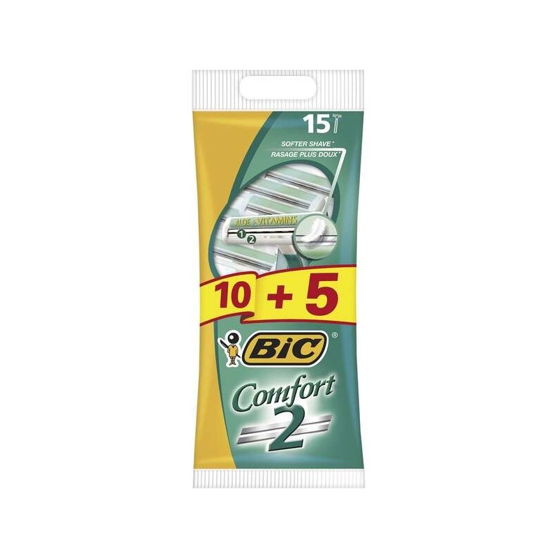 Confezione da 10 Bic Comfort 2 + 5 Rasoi Usa E Getta In Omaggio Confezione da 10 Bic Comfort 2 + 5 Rasoi Usa E Getta In Omaggio
