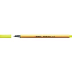 Stabilo Point 88 Rotulador de Punta Fina de Fibra - Trazo de 0.4 mm - Tinta con Base de Agua - Color Amarillo Neon