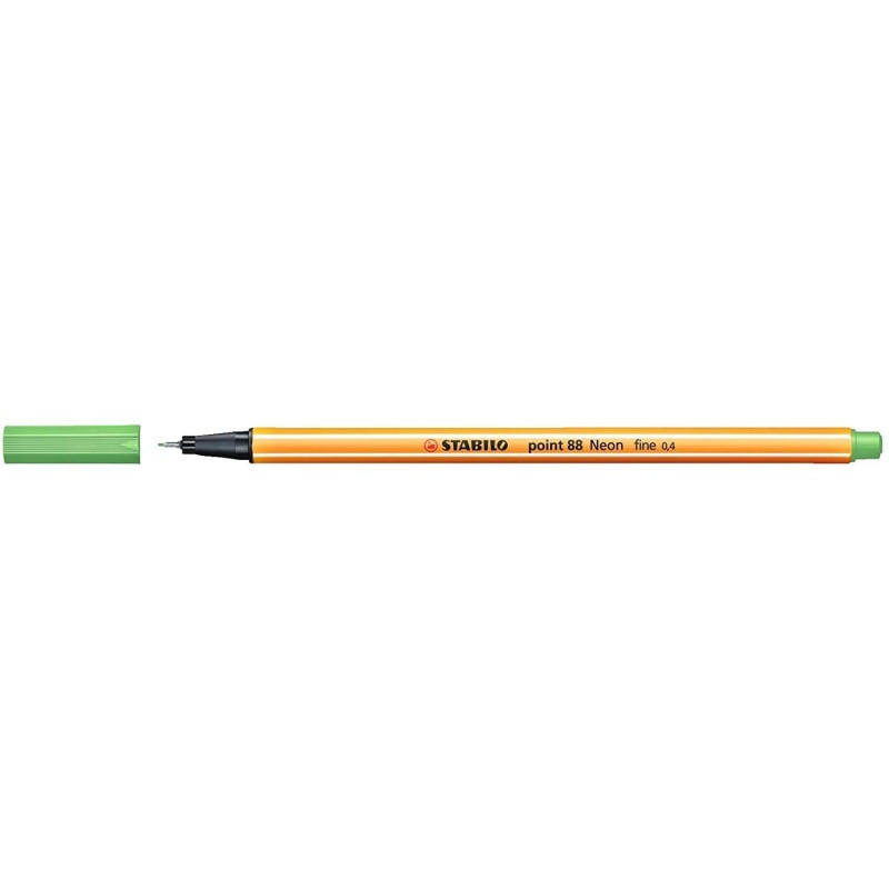 Pennarello Stabilo Point 88 con punta a fibra fine - Tratto da 0,4 mm - Inchiostro a base acqua - Colore verde neon 10pz 10pz Pennarello Stabilo Point 88 con punta a fibra fine - Tratto da 0,4 mm - Inchiostro a base acqua - Colore verde neon 10pz 10pz
