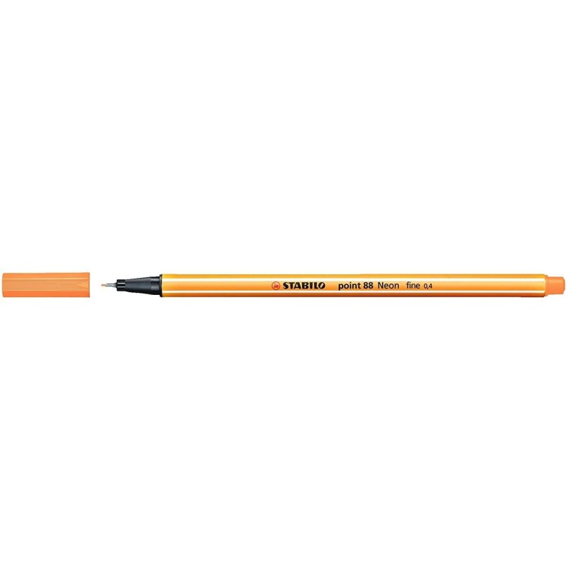 Pennarello Stabilo Point 88 con punta a fibra fine - Tratto da 0,4 mm - Inchiostro a base acqua - Colore arancione neon 10pz 10p Pennarello Stabilo Point 88 con punta a fibra fine - Tratto da 0,4 mm - Inchiostro a base acqua - Colore arancione neon 10pz 10p