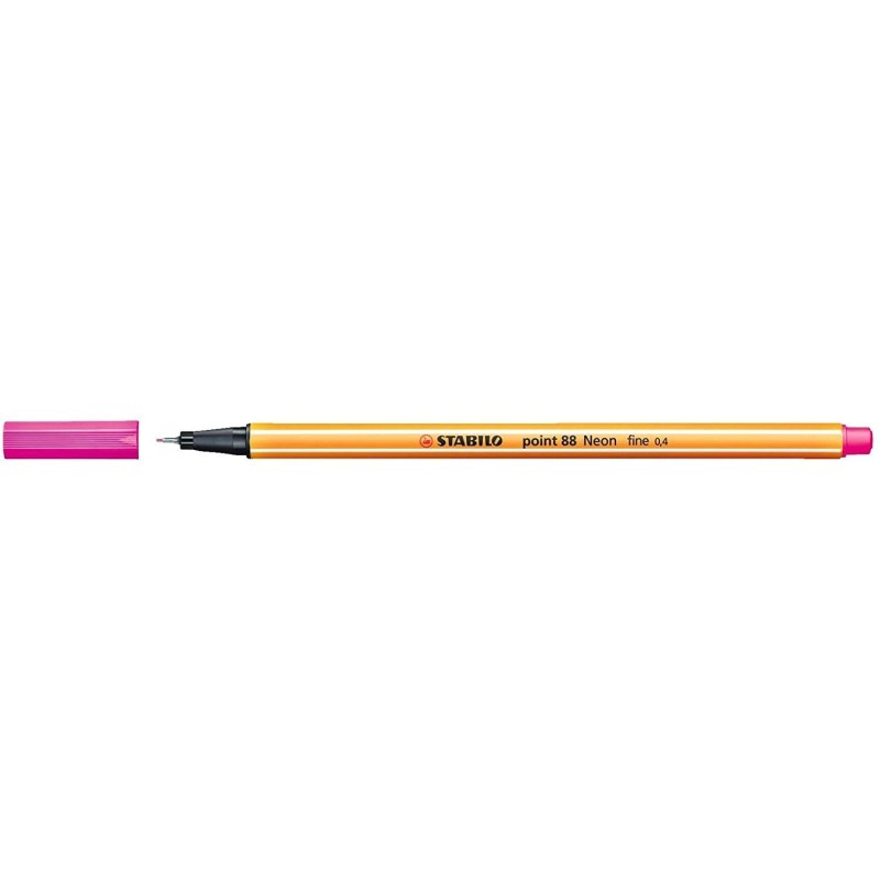 Stabilo Point 88 Rotulador de Punta Fina de Fibra - Trazo de 0.4 mm - Tinta con Base de Agua - Color Rosa Neon Stabilo Point 88 Rotulador de Punta Fina de Fibra - Trazo de 0.4 mm - Tinta con Base de Agua - Color Rosa Neon