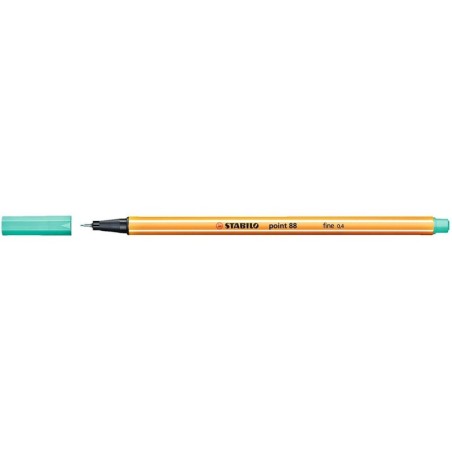 Pennarello Stabilo Point 88 con punta a fibra fine - Tratto da 0,4 mm - Inchiostro a base acqua - Colore verde ghiaccio 10pz 10p