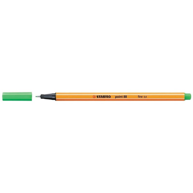 Pennarello Stabilo Point 88 con punta a fibra fine - Tratto da 0,4 mm - Inchiostro a base acqua - Colore smeraldo chiaro 10pz 10 Pennarello Stabilo Point 88 con punta a fibra fine - Tratto da 0,4 mm - Inchiostro a base acqua - Colore smeraldo chiaro 10pz 10