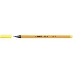 Stabilo Point 88 Rotulador de Punta Fina de Fibra - Trazo de 0.4 mm - Tinta con Base de Agua - Color Amarillo Limon
