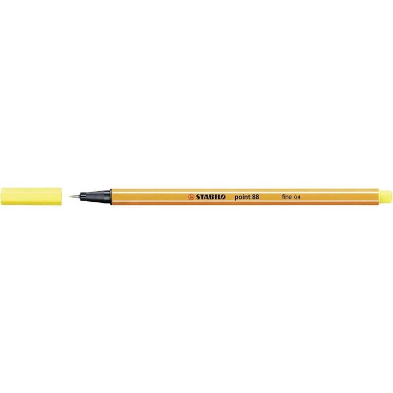 Stabilo Point 88 Rotulador de Punta Fina de Fibra - Trazo de 0.4 mm - Tinta con Base de Agua - Color Amarillo Limon Stabilo Point 88 Rotulador de Punta Fina de Fibra - Trazo de 0.4 mm - Tinta con Base de Agua - Color Amarillo Limon