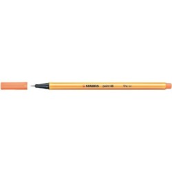Pennarello Stabilo Point 88 con punta a fibra fine - Tratto da 0,4 mm - Inchiostro a base acqua - Colore albicocca 10pz 10pz