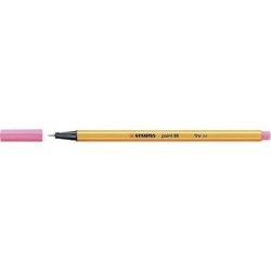 Pennarello Stabilo Point 88 con punta a fibra fine - Tratto da 0,4 mm - Inchiostro a base acqua - Colore rosa chiaro 10pz 10pz
