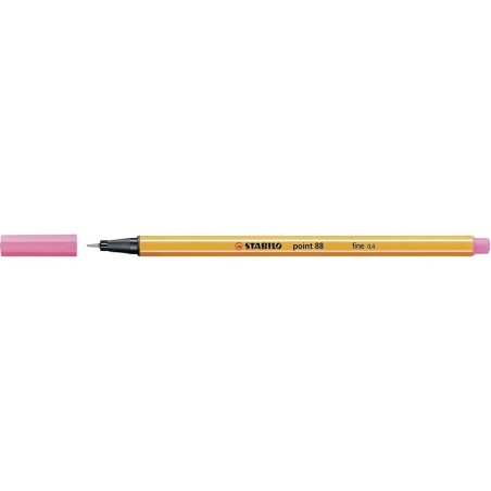 Pennarello Stabilo Point 88 con punta a fibra fine - Tratto da 0,4 mm - Inchiostro a base acqua - Colore rosa chiaro 10pz 10pz