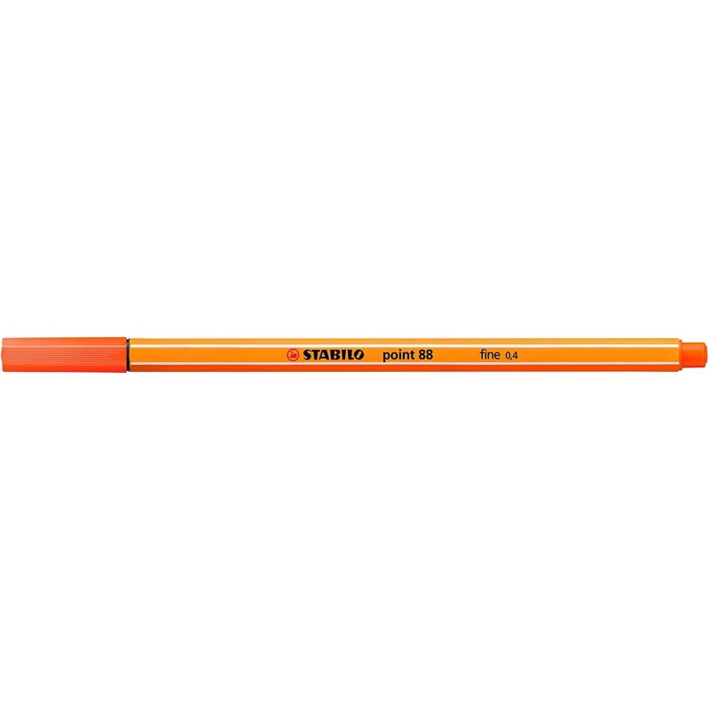 Pennarello Stabilo Point 88 con punta a fibra fine - Tratto da 0,4 mm - Inchiostro a base d'acqua - Colore vermiglio pallido 10p Pennarello Stabilo Point 88 con punta a fibra fine - Tratto da 0,4 mm - Inchiostro a base d'acqua - Colore vermiglio pallido 10p