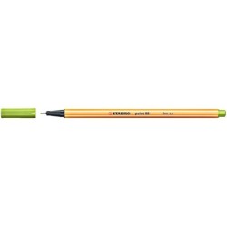 Pennarello Stabilo Point 88 con punta a fibra fine - Tratto da 0,4 mm - Inchiostro a base acqua - Colore verde mela 10pz 10pz