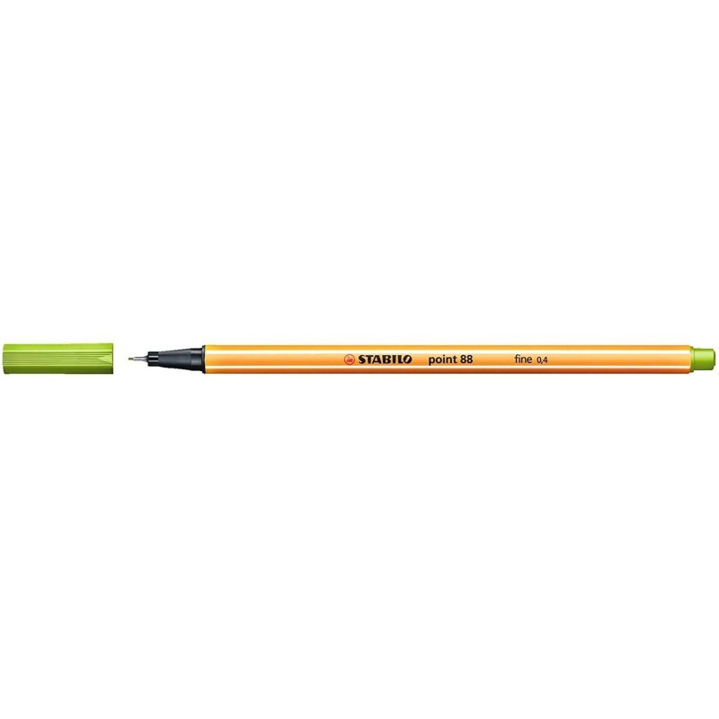 Stabilo Point 88 Rotulador de Punta Fina de Fibra - Trazo de 0.4 mm - Tinta con Base de Agua - Color Verde Manzana Stabilo Point 88 Rotulador de Punta Fina de Fibra - Trazo de 0.4 mm - Tinta con Base de Agua - Color Verde Manzana