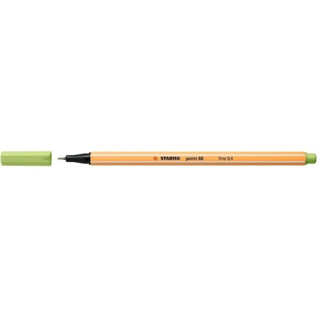 Stabilo Point 88 Rotulador de Punta Fina de Fibra - Trazo de 0.4 mm - Tinta con Base de Agua - Color Pistacho