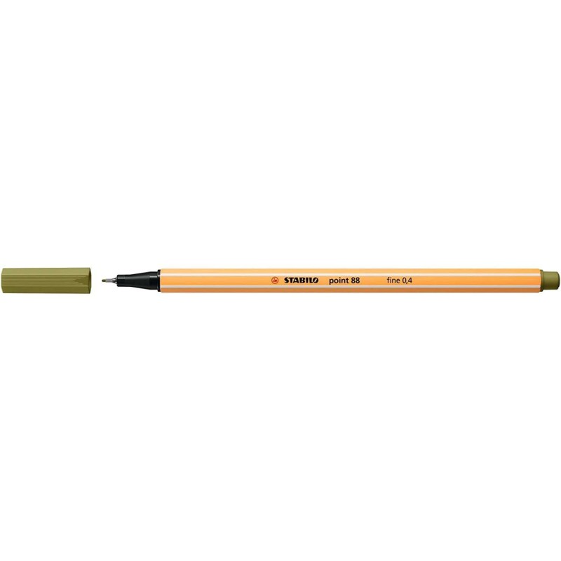 Pennarello Stabilo Point 88 a fibra fine - Tratto da 0,4 mm - Inchiostro a base acqua - Colore Verde Fango 10pz 10pz Pennarello Stabilo Point 88 a fibra fine - Tratto da 0,4 mm - Inchiostro a base acqua - Colore Verde Fango 10pz 10pz