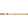 Pennarello Stabilo Point 88 a fibra fine - Tratto da 0,4 mm - Inchiostro a base acqua - Colore Verde Fango 10pz 10pz