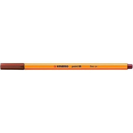 Pennarello Stabilo Point 88 con punta a fibra fine - Tratto da 0,4 mm - Inchiostro a base d'acqua - Colore sanguigno 10pz 10pz