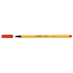 Stabilo Point 88 Rotulador de Punta Fina de Fibra - Trazo de 0.4 mm - Tinta con Base de Agua - Color Rojo