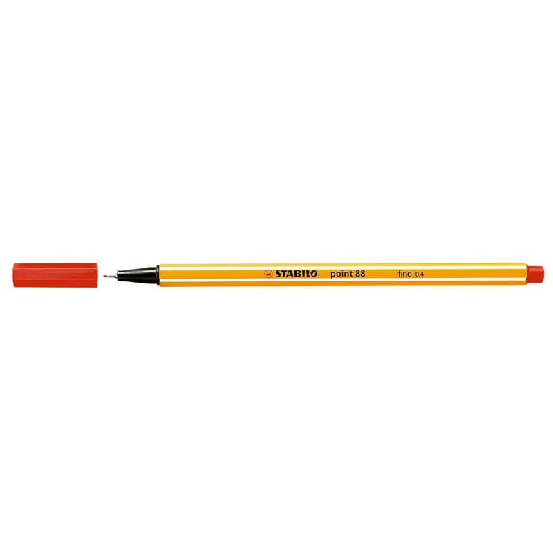 Pennarello Punta Fibra Fine Stabilo Point 88 - Linea 0,4 mm - Inchiostro a base acqua - Colore Rosso 10pz 10pz