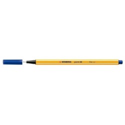 Pennarello Stabilo Point 88 con punta a fibra fine - Tratto da 0,4 mm - Inchiostro a base acqua - Colore blu scuro 10pz 10pz