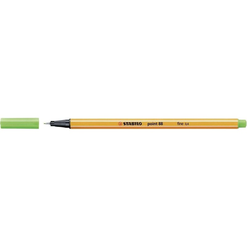 Stabilo Point 88 Rotulador de Punta Fina de Fibra - Trazo de 0.4 mm - Tinta con Base de Agua - Color Verde Hoja Stabilo Point 88 Rotulador de Punta Fina de Fibra - Trazo de 0.4 mm - Tinta con Base de Agua - Color Verde Hoja