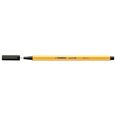 Pennarello Punta Fibra Fine Stabilo Point 88 - Linea 0,4 mm - Inchiostro a base acqua - Colore Nero 10pz 10pz