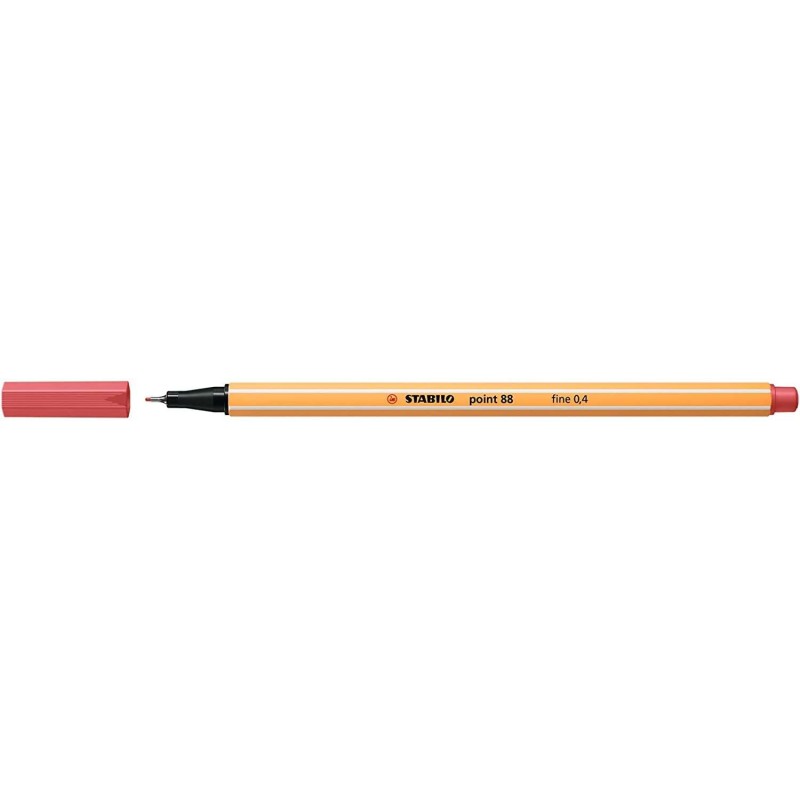 Stabilo Point 88 Rotulador de Punta Fina de Fibra - Trazo de 0.4 mm - Tinta con Base de Agua - Color Rojo Oxido Stabilo Point 88 Rotulador de Punta Fina de Fibra - Trazo de 0.4 mm - Tinta con Base de Agua - Color Rojo Oxido