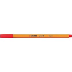 Pennarello Stabilo Point 88 con punta a fibra fine - Tratto da 0,4 mm - Inchiostro a base acqua - Colore carminio 10pz 10pz