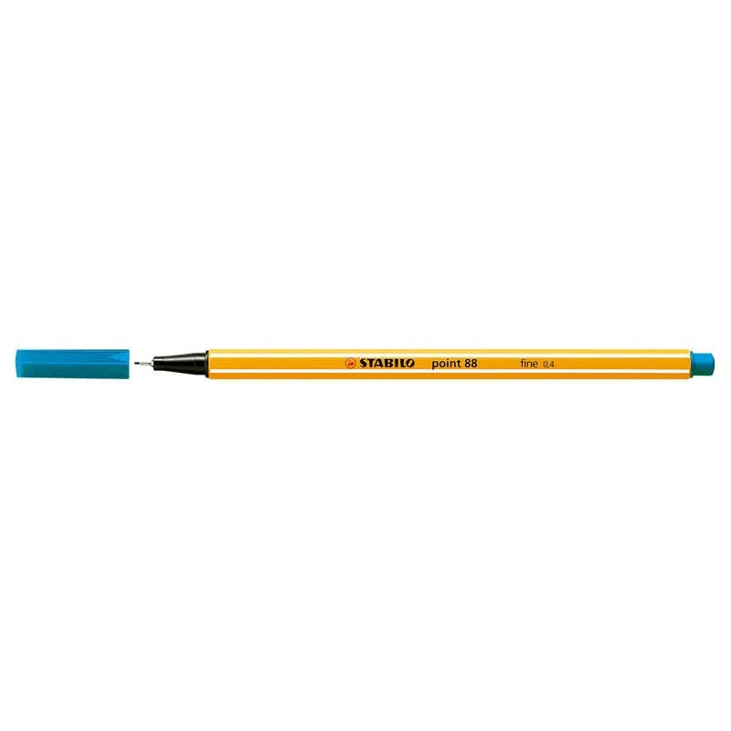 Stabilo Point 88 Rotulador de Punta Fina de Fibra - Trazo de 0.4 mm - Tinta con Base de Agua - Color Azul Turquesa Stabilo Point 88 Rotulador de Punta Fina de Fibra - Trazo de 0.4 mm - Tinta con Base de Agua - Color Azul Turquesa