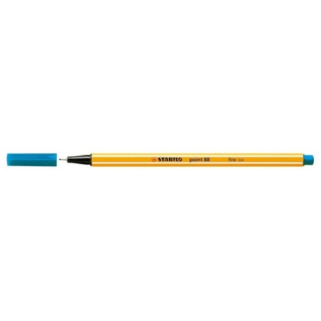 Stabilo Point 88 Rotulador de Punta Fina de Fibra - Trazo de 0.4 mm - Tinta con Base de Agua - Color Azul Turquesa