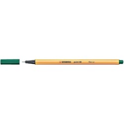 Pennarello Stabilo Point 88 con punta a fibra fine - Tratto da 0,4 mm - Inchiostro a base acqua - Colore verde pino 10pz 10pz