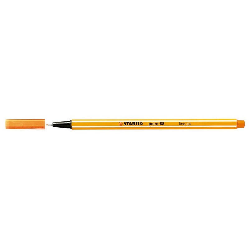Pennarello Punta Fibra Fine Stabilo Point 88 - Linea 0,4 mm - Inchiostro a base acqua - Colore Arancione 10pz 10pz Pennarello Punta Fibra Fine Stabilo Point 88 - Linea 0,4 mm - Inchiostro a base acqua - Colore Arancione 10pz 10pz
