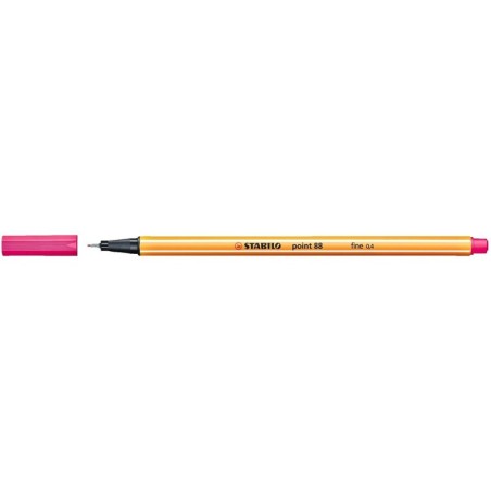 Pennarello Punta Fibra Fine Stabilo Point 88 - Linea 0,4 mm - Inchiostro a base acqua - Colore rosa 10pz 10pz