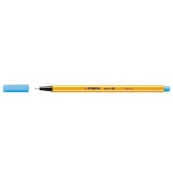 Stabilo Point 88 Rotulador de Punta Fina de Fibra - Trazo de 0.4 mm - Tinta con Base de Agua - Color Azul Celeste