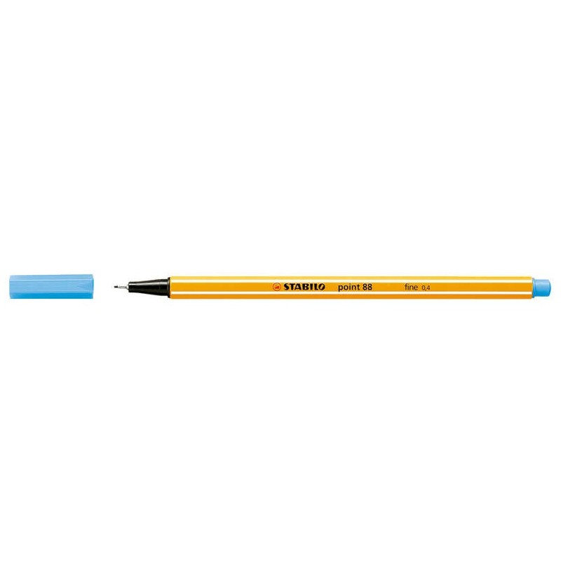 Stabilo Point 88 Rotulador de Punta Fina de Fibra - Trazo de 0.4 mm - Tinta con Base de Agua - Color Azul Celeste Stabilo Point 88 Rotulador de Punta Fina de Fibra - Trazo de 0.4 mm - Tinta con Base de Agua - Color Azul Celeste