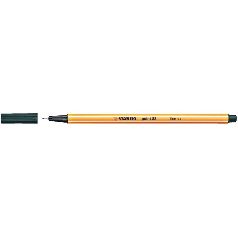 Stabilo Point 88 Rotulador de Punta Fina de Fibra - Trazo de 0.4 mm - Tinta con Base de Agua - Color Verde Oliva Stabilo Point 88 Rotulador de Punta Fina de Fibra - Trazo de 0.4 mm - Tinta con Base de Agua - Color Verde Oliva