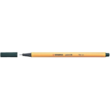 Stabilo Point 88 Rotulador de Punta Fina de Fibra - Trazo de 0.4 mm - Tinta con Base de Agua - Color Verde Oliva