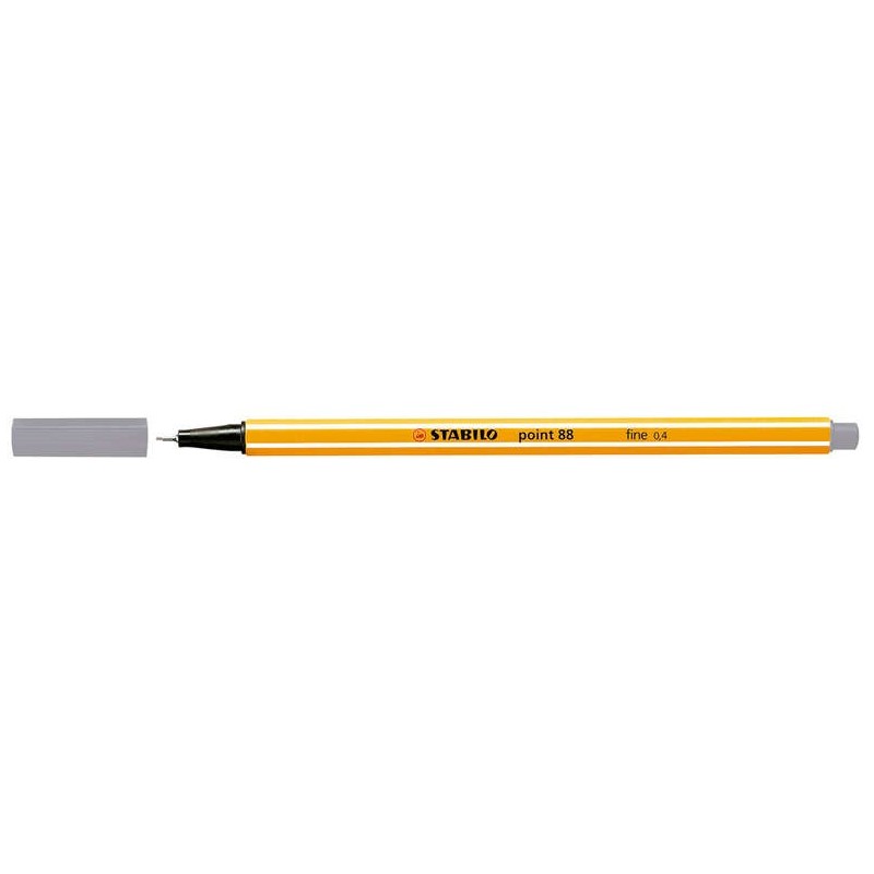 Pennarello Stabilo Point 88 con punta a fibra fine - Tratto da 0,4 mm - Inchiostro a base acqua - Colore grigio scuro 10pz 10pz Pennarello Stabilo Point 88 con punta a fibra fine - Tratto da 0,4 mm - Inchiostro a base acqua - Colore grigio scuro 10pz 10pz